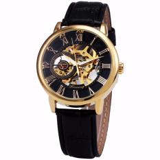Forsining Kerangka Merek Royal Mewah Desain Hitam Emas Pria Jam Tangan Pria Jam Mekanik Montre Hom (hitam) -Internasional