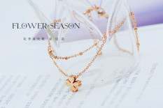 Fortun Leave Lapisan Ganda Rose Gold Gelang Kaki