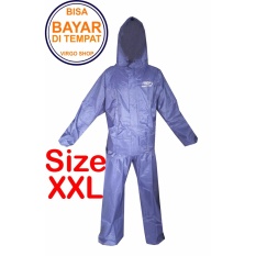 Fortune Jas Hujan Stelan Jaket Celana Parasut TasLan Bahan Seperti Jas Hujan Axio - Biru Tua XXL