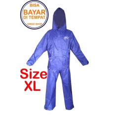 Fortune Jas Hujan Stelan Jaket Celana Parasut TasLan Bahan Seperti Jas Hujan Axio - Biru XL
