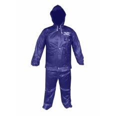 Fortune Jas Hujan Jaket Celana Stelan Karet PVC Tebal Beratnya Hampir 1Kg - Tipe F553 - Biru Tua