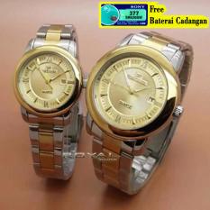 Fortuner F-4495RS - Jam Tangan Couple - Strap Stainless Steel- Gold