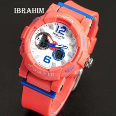 Fortuner Original - Jam Tangan Wanita & Pria FR 6547 HR - Dual Time Water Resist 50 M - Bahan Tali Rubber Strap - Model Simple Terbaru