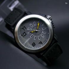 Fos^il Leather Watch Dark black
