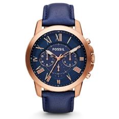 Fossil Grant Multi-Function Navy Dial Navy Leather Men's Watch FS4835