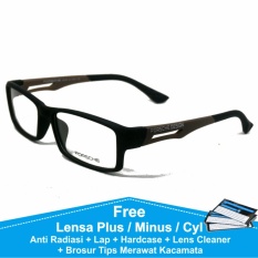 Frame Kacamata Baca / Plus / Minus Sporty Anti Radiasi Komputer Porsche Design P837 Coklat