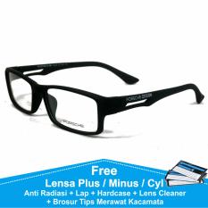 Frame Kacamata Baca / Plus / Minus Sporty Anti Radiasi Komputer Porsche Design P837 Hitam