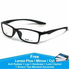 Frame Kacamata Baca / Plus / Minus Sporty Anti Radiasi Komputer TR533 Hitam