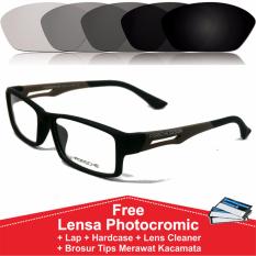 Frame Kacamata Photocromic / Photogrey / Fotogrey Minus Sporty Anti Radiasi Komputer Berubah Warna Porsche Design P837 Coklat