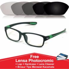 Frame Kacamata Photocromic / Photogrey / Fotogrey Minus Sporty Anti Radiasi Komputer Berubah Warna Puma P833 Hijau
