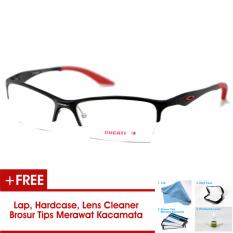 Frame Kacamata Pria Sporty Ducati Half Titanium Hitam Merah Bisa Dipasang Lensa Minus Di Optik Terdekat