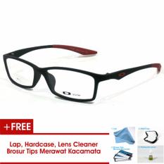 Frame Kacamata Pria Sporty TR533 Hitam Merah Bisa Dipasang Lensa Minus Di Optik Terdekat