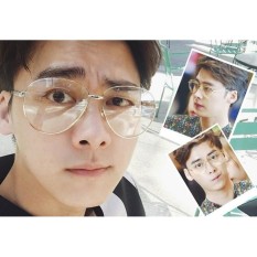 Frame Kacamata Pria Wanita Aviator Big Linda Farrow Kc 201 Gold