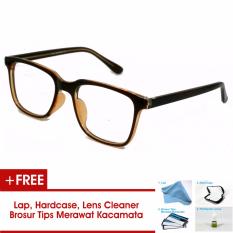 Frame Kacamata Pria Wanita Korea Vintage 75045 Hitam Coklat Bisa Dipasang Lensa Minus Di Optik Terdekat