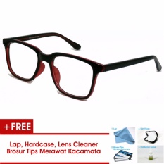 Frame Kacamata Pria Wanita Korea Vintage 75045 Hitam Merah Bisa Dipasang Lensa Minus Di Optik Terdekat