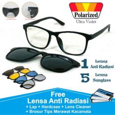 Frame Kacamata RB Korea Minus Clip On 5 Lensa Anti Radiasi Polarized