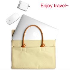 FREE Charging Cable + Multifungsi Laptop Pelindung Case Tote Bag untuk Apple MacBook Air 13.3 Komputer Bag (Beige) -Intl