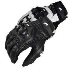 French Racing Brand Jaguar Furygan AFS 6 Motorcycle Gloves Leather Carbon Fiber(Color:White)(Size:L)