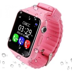 Dari Amerika Serikat Yimohwang V7K Pintar Jam Tangan untuk Anak-anak Anak-anak Gps Pelacak Smartwatch V7K dengan Kamera Facebook Anak-anak SOS Emergency Keamanan anti Hilang untuk IOS Android iPhone Samsung (Merah Muda) -Internasional