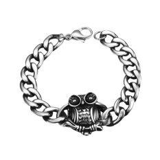 FS Men Boys Retro Cool Owl Modelling Bracelets Durable 316L Titanium Steel Punk Hand Chain