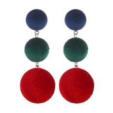FS Wanita Banyak Warna Setengah Lingkaran Bola Anting-Anting Earbob Unik Retro Ringkas Telinga Manik-manik