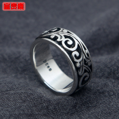 Fuguilu Rotan Baru Retro Thai Perak Bunga Putar Cincin