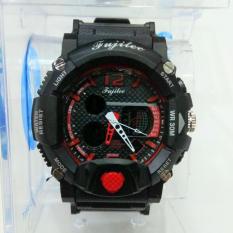 Fujitec Jam Tangan Murah Anti Air Original tipe FJ 1 - Pemakaian Pria - Black Red