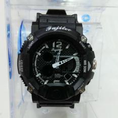 Fujitec Jam Tangan Murah Anti Air Original tipe FJ 1 - Pemakaian Pria - Black White