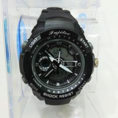 Fujitec Jam Tangan Murah Anti Air Original tipe FJ 2 - Pemakaian Pria - Black White