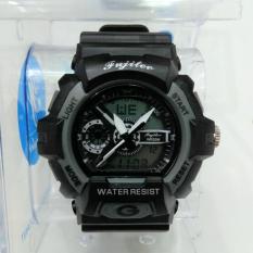 Fujitec Jam Tangan Murah Anti Air Original tipe FJ 3 - Pemakaian Pria - Black Grey
