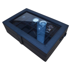 Full Black Watch Box / Tempat Jam / Kotak Jam Tangan Isi 12