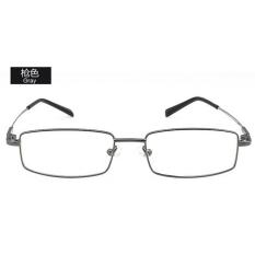 Full Frame Kacamata Pria RX Optik Kacamata Memori Titanium Frame Dasar Abu-Abu