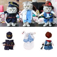 Lucu Hewan Peliharaan Fashion Anjing Pakaian Kucing Gaun Kostum Dokter Polisi Setelan Koboi Pakaian Katun Pakaian