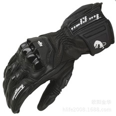 FURYGAN AFS18 Black Motorcycle Racing Long Leather Riding Gloves(Color:Black)(Size:XL)