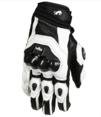 Furygan AFS6 Motorcycle Leather Riding Gloves Motorcycle Street Gloves Men(Color:Black white)(Size:XL)