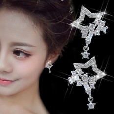 Fuyuan Shun Korea Temperamen Fashion Adalah Penuh Bintang dengan Mikro Bor Perhiasan Telinga Anting Tren All-Match Wanita Bintang Sirkon-Intl