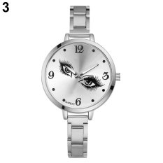 Bluelans® Gaiety Women Fashion Slim Band Angka Arab Mata Round Dial Analog QUARTZ Jam Tangan (perak)-Intl
