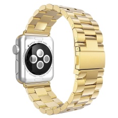GAKTAI For Space Black Apple Watch Stainless Steel Link Bracelet Strap Band 42mm (Gold) high-caliber - intl