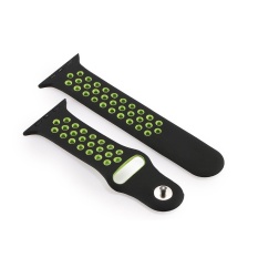 GAKTAI Olahraga Penggantian Gelang Watch Band Tali Silikon untuk Apple Watch Series 42mm (Hitam Kuning) Kaliber-tinggi-Intl