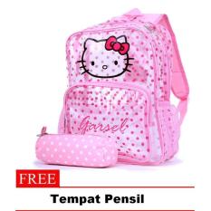 Garsel Tas Ransel Backpack Sekolah Perempuan Lucu GWI5873 - Plus Gratis Tempat Pensil - Pink