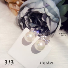 Gaya Channel Putih Hiasan Kerang Mutiara Sterling Perak Anting