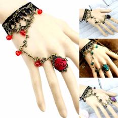 Gelang Cincin Choker Renda Merah - Aksesoris Wanita Fashion Korea Perhiasan Pesta Murah Kado
