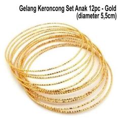 Gelang Keroncong ANAK - Gelang Emas / Gold Imitasi Anti Karat - 12pc