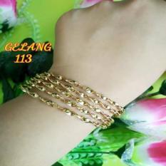 Gelang Keroncong Lapis Emas 18 Karat 5 Biji Gelang G113
