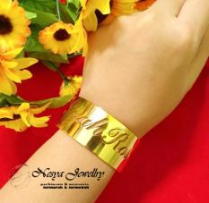 Gelang Kolong Ukir Nama Lapis Emas Big Size