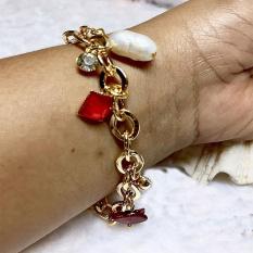 Gelang Mutiara Baroq Laut Bahan Rodium Lapis Emas Khas Asli Mutiara Dari Lombok YS019
