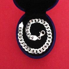 Gelang Tangan Perak/Silver Asli Cap 925 Lapis Emas Putih - Kbsvbw