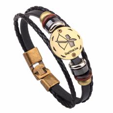 LRC Gelang Tangan Vintage Black Sagittarius Pattern Decorated Multilayer Simple Bracelet