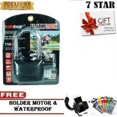 Gembok Kinbar Anti Maling Gembok Alarm RING PANJANG ORIGINAL 100% Suara Mantap + FREE Holder Motor & Waterproof 1Pcs