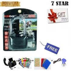 Gembok Kinbar Anti Maling Gembok Alarm RING PANJANG ORIGINAL 100% Suara Mantap + FREE Holder Motor, Charger Motor, Waterproof & Gurita HP 1Pcs